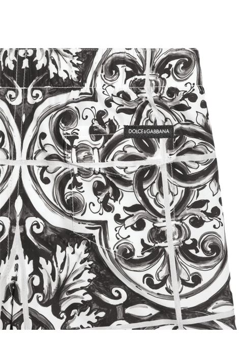 Black Majolica Print Swimwear DOLCE & GABBANA KIDS | L1J818-ON01CHY5DQ